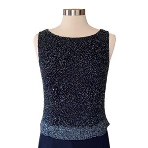 Vintage Chadwick’s Navy Beaded Formal Gown